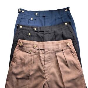 Allen Solly men pleated dress pants lot blue black brown 36 vintage